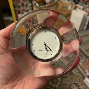 Discontinued Simon Pearce Meriden Round Crystal Clock